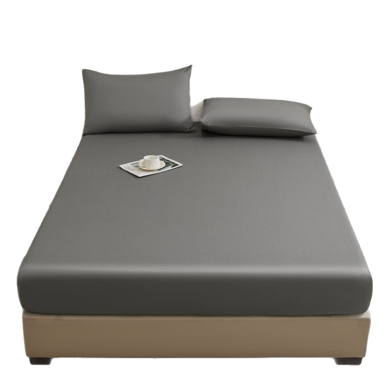 Cearșaf de pat din bumbac 100% cu elastic, culoare solidă, protecție pentru saltea și husă anti-praf