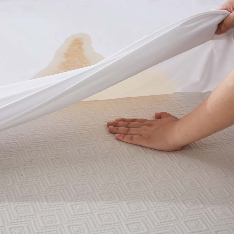 Protecție impermeabilă pentru saltea cu șase fețe, țesătură tricot elastică și husă cu fermoar
