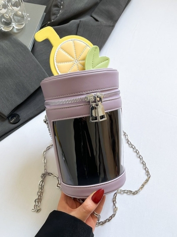 Ženska bucket torba s limunasto žutim lancem, jednostavan naramenicu, svježi Instagram stil, luksuzan dizajn