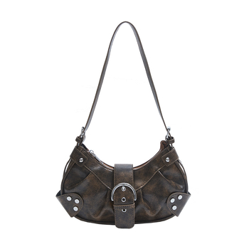 Ženska vintage crossbody torbica s kopčom, plisirani detalj, mala dnevna torbica za nošenje preko ramena