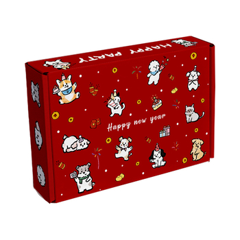 Cutie cadou pliabilă cu temă de cățeluș, pentru Anul Nou, design drăguț