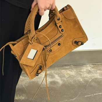 Retro kožna torba s metalnim rivetima, stil motocikla, velika zapremina, tote torba za rame