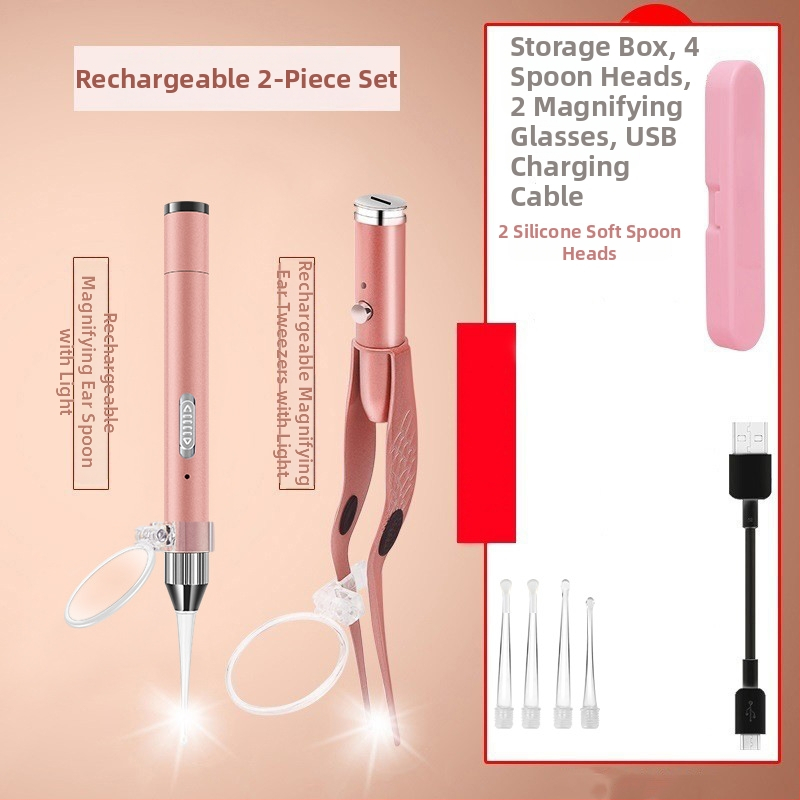 Lingură pentru urechi cu LED, vârf moale, pentru copii – instrument vizual de curățare a urechilor
