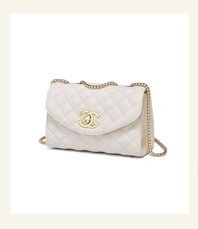 Ženska torba s dijamantnim prešivanjem, Chanel inspiriran stil, crossbody torba s lancem, PU koža, srednje veličine
