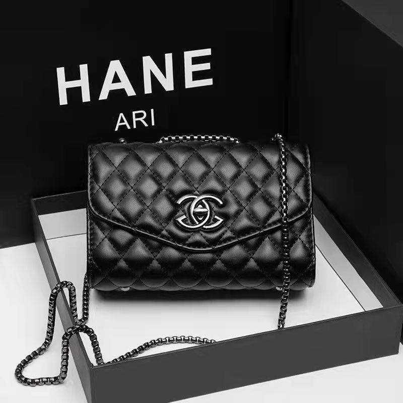 Ženska torba s dijamantnim prešivanjem, Chanel inspiriran stil, crossbody torba s lancem, PU koža, srednje veličine