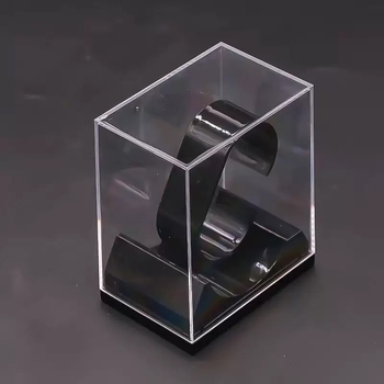 Cutie transparentă din plastic pentru depozitare și afișare ceasuri, capac și bază din cristal – ambalaj cadou minimalist