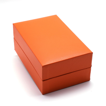 Cutie portocalie pentru ceasuri, capac clamshell și set de bijuterii din piele