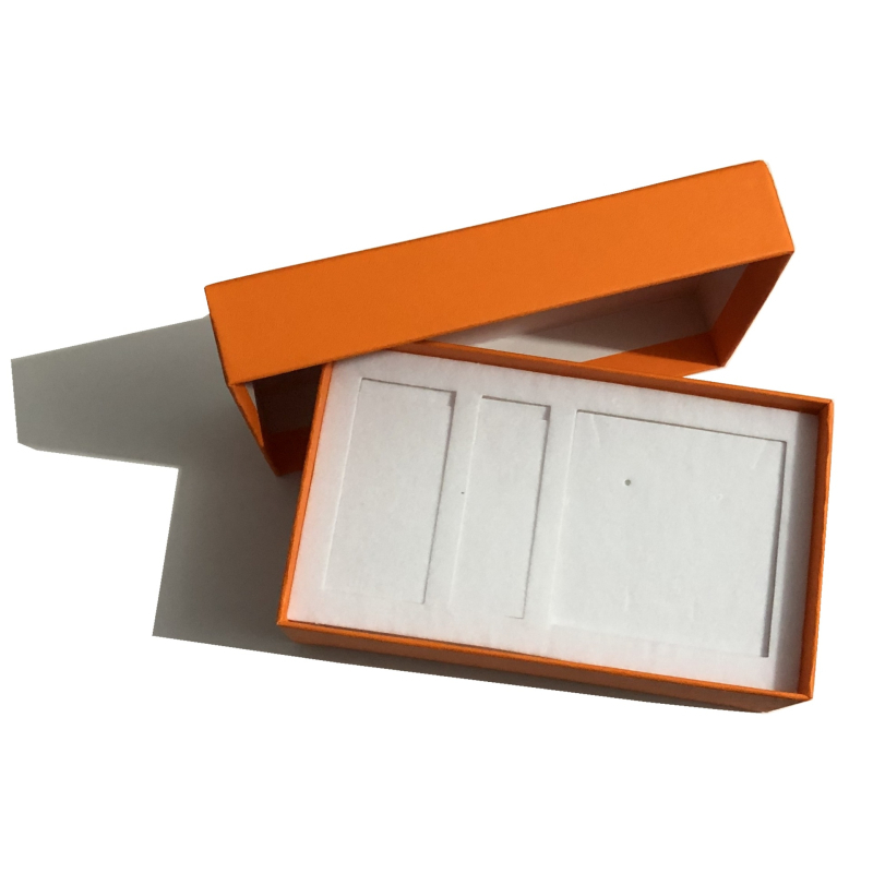 Cutie portocalie pentru ceasuri, capac clamshell și set de bijuterii din piele