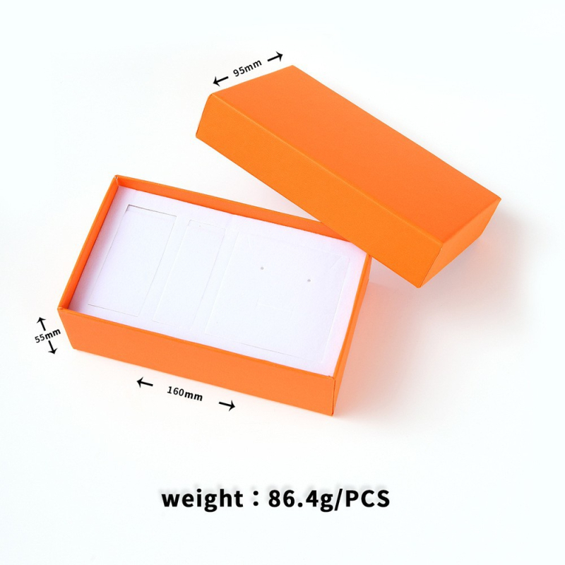 Cutie portocalie pentru ceasuri, capac clamshell și set de bijuterii din piele