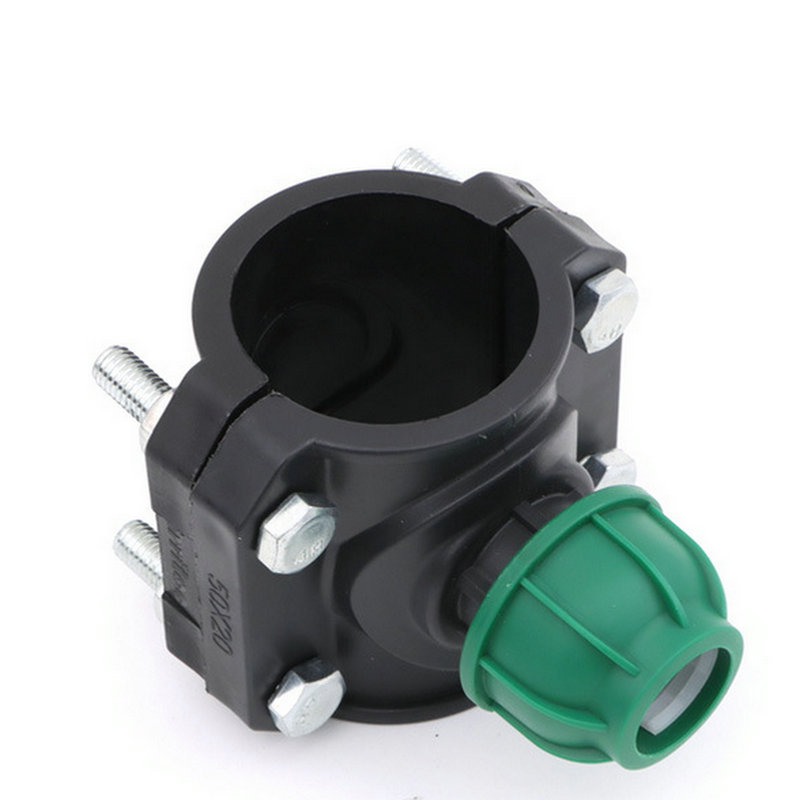 Conector PE pentru șa cu filet intern, distribuitor de apă pentru irigare prin picurare, 20–63 mm