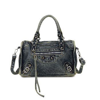 Torba u hongkonškom stilu, retro motociklistička torba, denim, velika kapaciteta, za žene, preko ramena ili crossbody, proljeće 2026