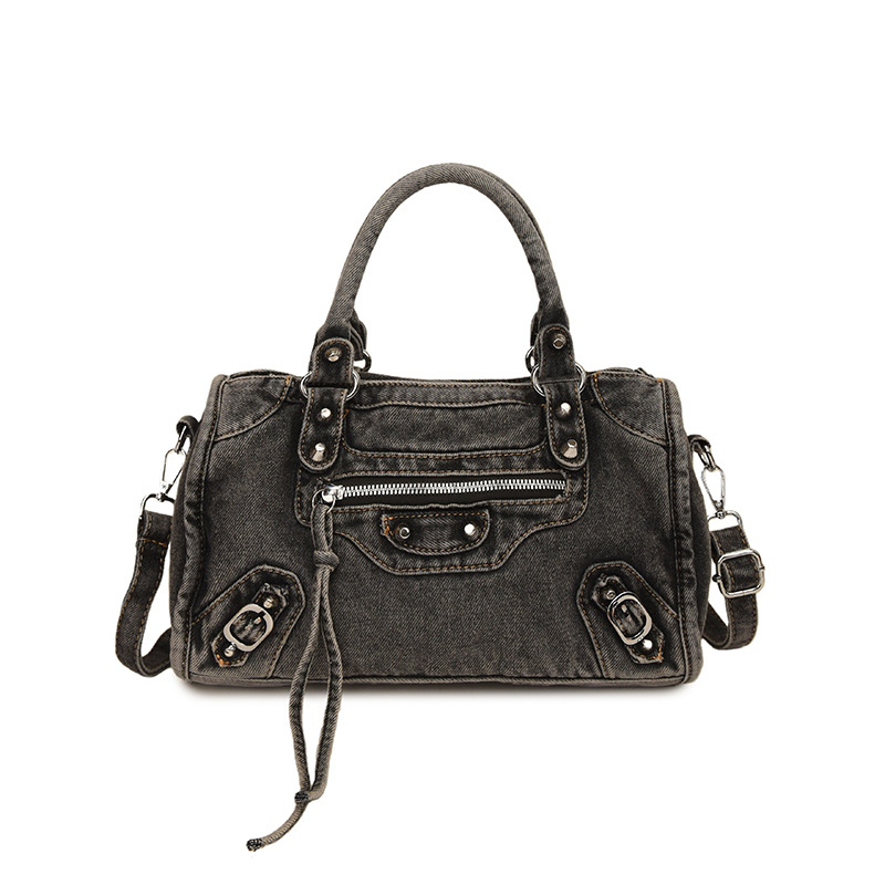 Torba u hongkonškom stilu, retro motociklistička torba, denim, velika kapaciteta, za žene, preko ramena ili crossbody, proljeće 2026