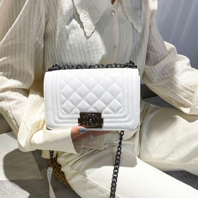 Ženska crossbody torba visoke kvalitete, lagani luksuz, nišni dizajn, retro uzorak s dijamantnim prešivanjem i lancem