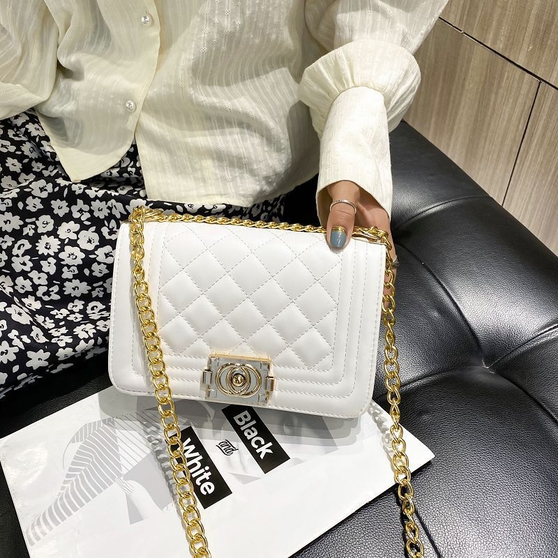 Ženska crossbody torba visoke kvalitete, lagani luksuz, nišni dizajn, retro uzorak s dijamantnim prešivanjem i lancem