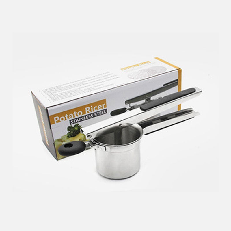 Zdrobitor de cartofi manual, din oțel inoxidabil, cu plasă înlocuibilă, pentru uz casnic