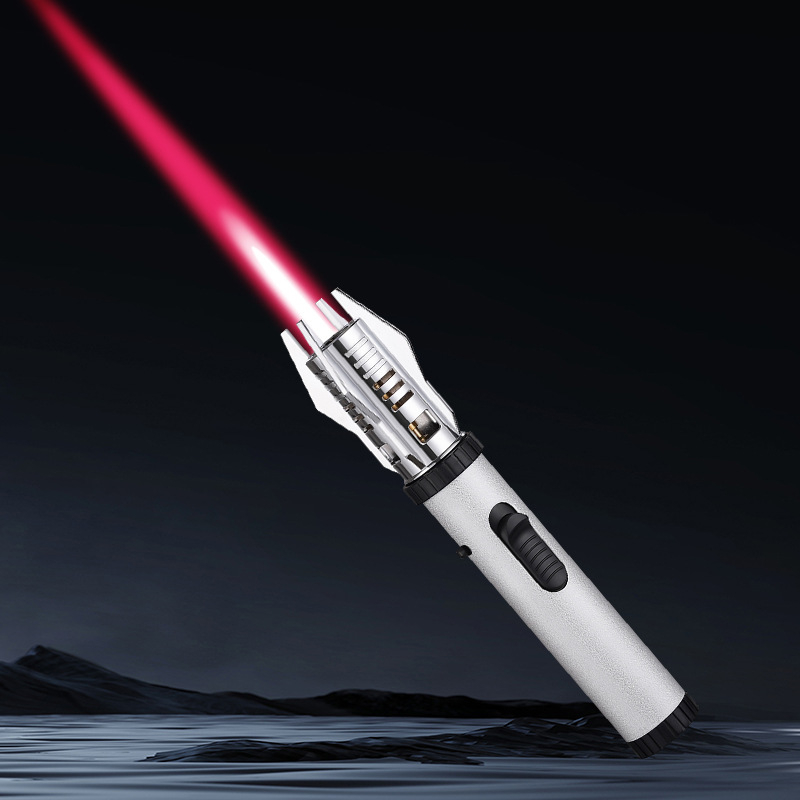 Aprindere metalică cu butan, rezistentă la vânt, pentru grătar în aer liber, design inspirat de sabie de lumină