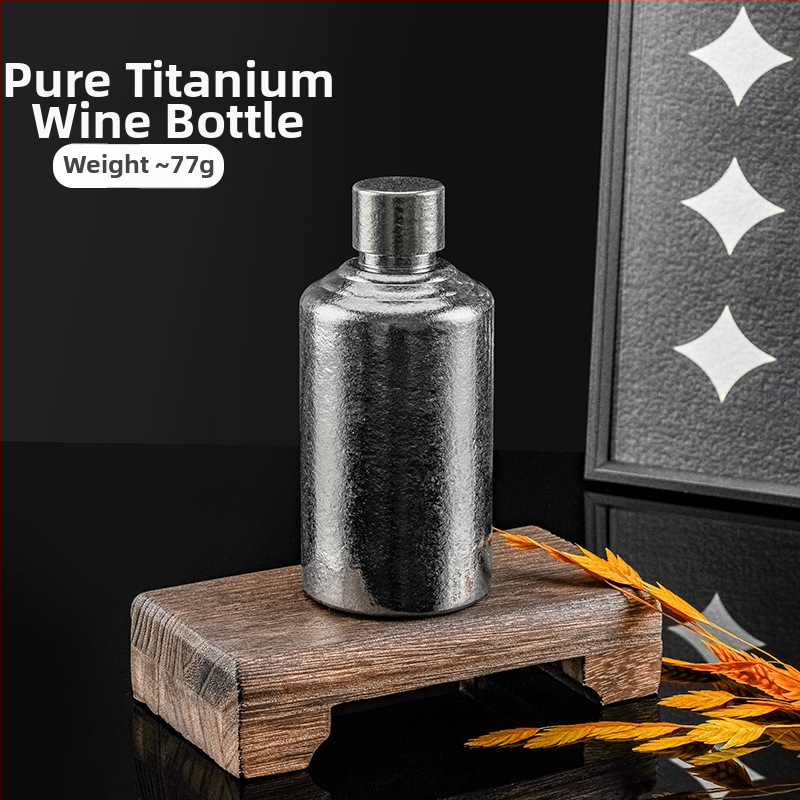 Sticlă de vin din titan pur, portabilă, etanșă, cu capac, capacitate mare