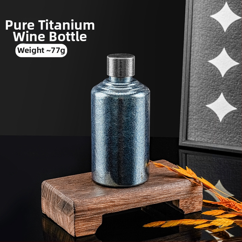 Sticlă de vin din titan pur, portabilă, etanșă, cu capac, capacitate mare