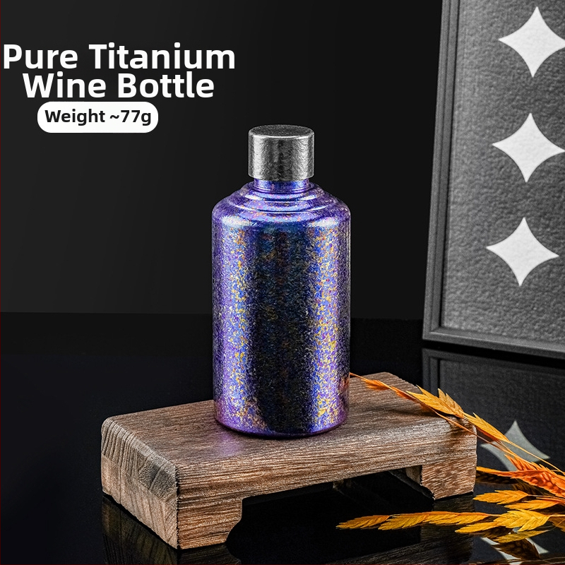 Sticlă de vin din titan pur, portabilă, etanșă, cu capac, capacitate mare