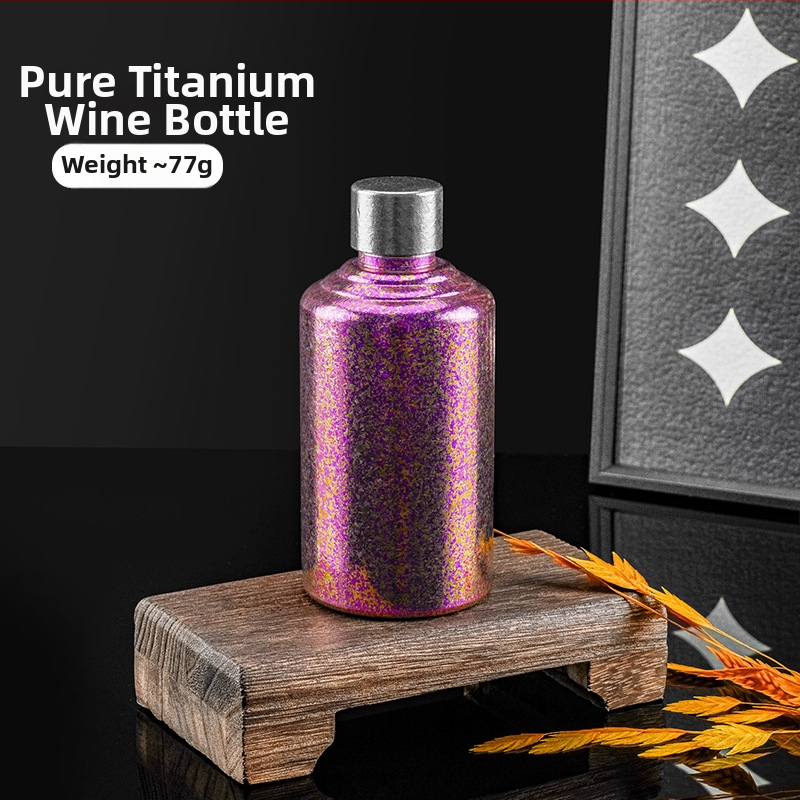 Sticlă de vin din titan pur, portabilă, etanșă, cu capac, capacitate mare