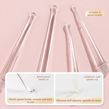 Set metal pentru urechi pentru copii, cu LED luminescent în întuneric, reîncărcabil, cu mărire – include lingură pentru urechi, pensetă și clips nazal