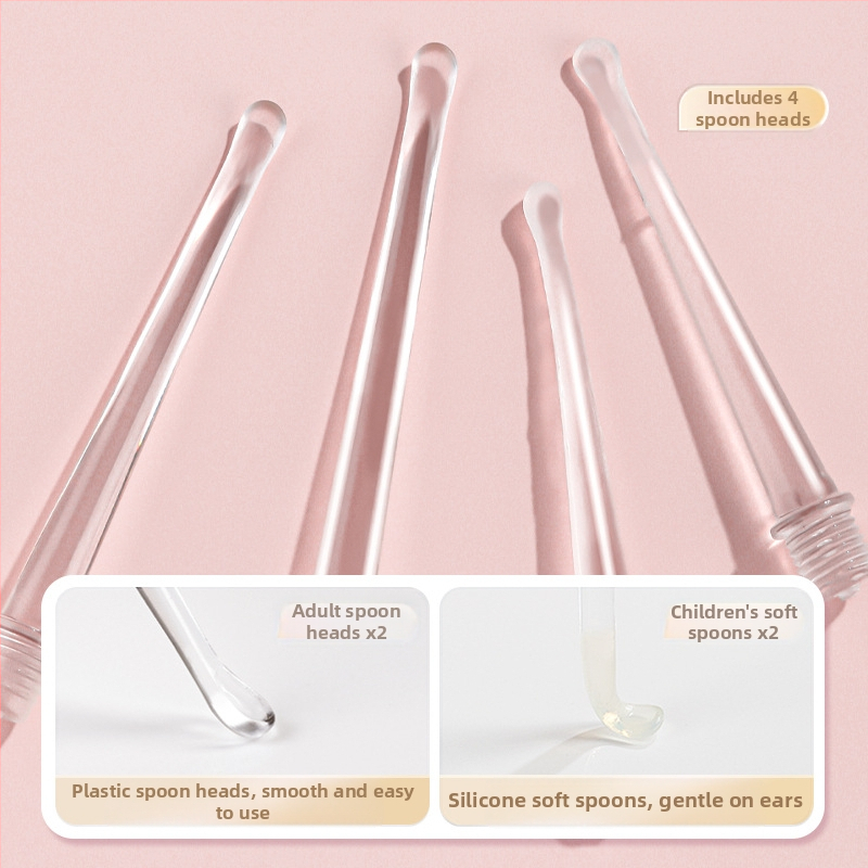 Set metal pentru urechi pentru copii, cu LED luminescent în întuneric, reîncărcabil, cu mărire – include lingură pentru urechi, pensetă și clips nazal