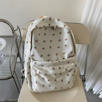 Ruksak s osvježavajućim floralnim motivom za djevojke srednjoškolke i studentice, Mori stil kampus ruksak, Harajuku putni ruksak za žene