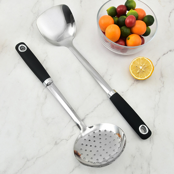 Set din oțel inoxidabil: spatulă, lingură de bucătărie și zdrobitor de cartofi, non-stick, rezistent la temperaturi înalte