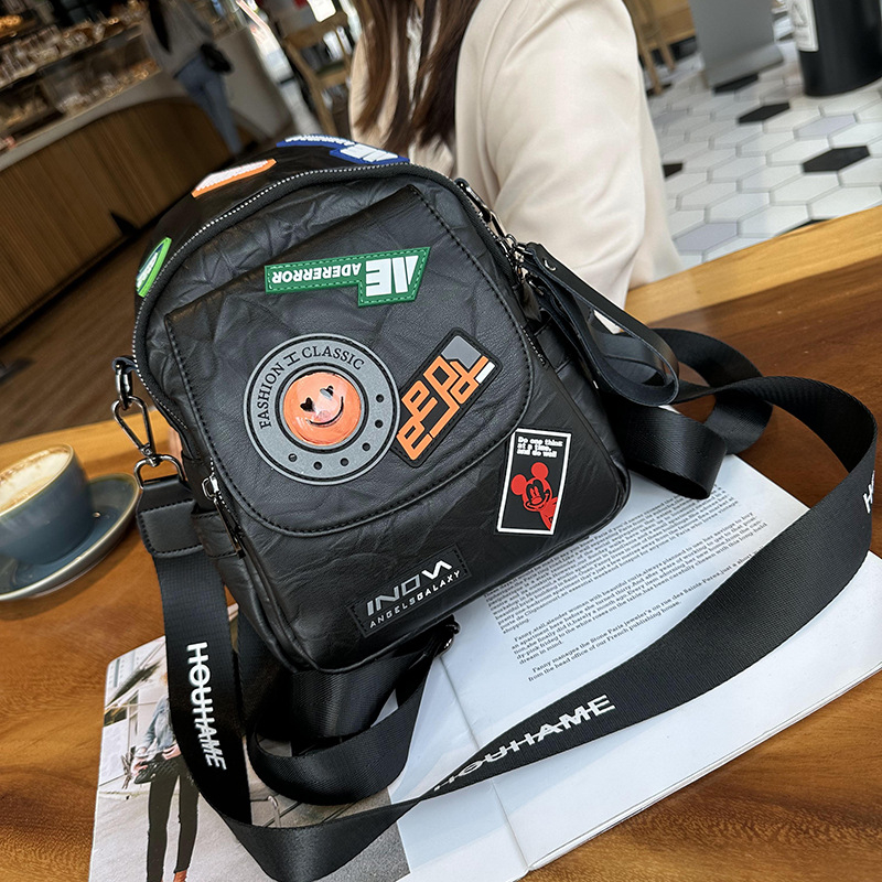 Stilizirani ruksak s retro japansko-korejskim Harajuku stilom, vrhunski plisirani dizajn značke, meka ženska torba od PU materijala