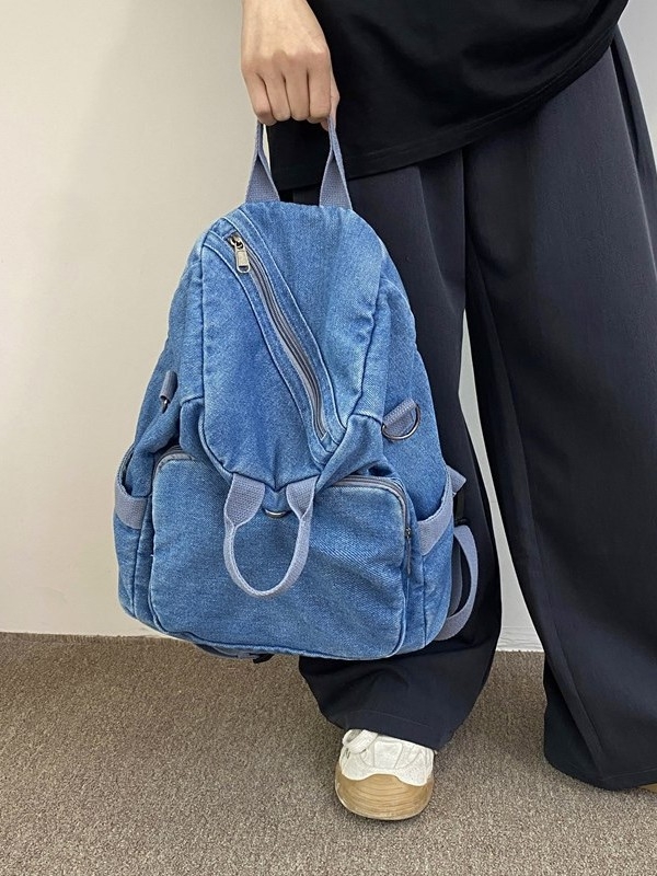 Nova džinska ruksak s efektom izlizane teksture, Harajuku stil, retro, višenamjenska crossbody torba