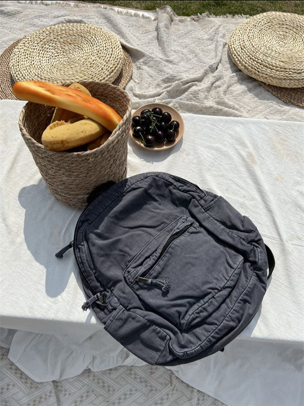 Torba u korejskom stilu za proljeće, retro izblijedjeli izgled, velika kapaciteta za putovanja, retro školska torba