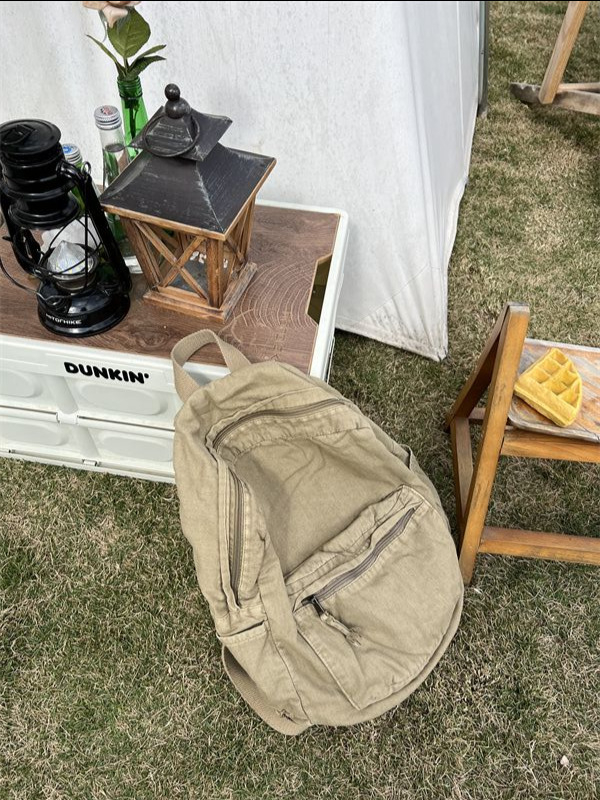 Torba u korejskom stilu za proljeće, retro izblijedjeli izgled, velika kapaciteta za putovanja, retro školska torba