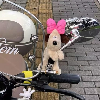 Pas maskota za retrovizor električnog bicikla i motocikla, plišna figurica od tkanine, karikaturalnog stila