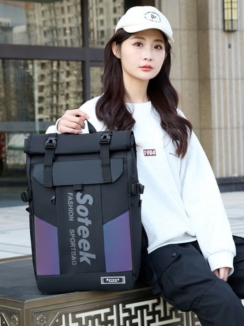 Unisex ruksak za učenike i studente, japanskog stila s preklopnim poklopom, veliki kapacitet 36–55 L, za 16-inčni prijenosnik, vodootporan Oxford materijal, ulični stil