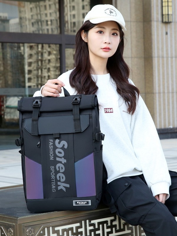 Unisex ruksak za učenike i studente, japanskog stila s preklopnim poklopom, veliki kapacitet 36–55 L, za 16-inčni prijenosnik, vodootporan Oxford materijal, ulični stil