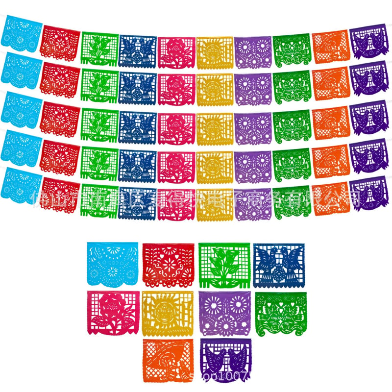 Bannere din fetru pentru Ziua Morților din Mexic, drapele piñata, drapele florale și panglici pentru nunți și sărbători