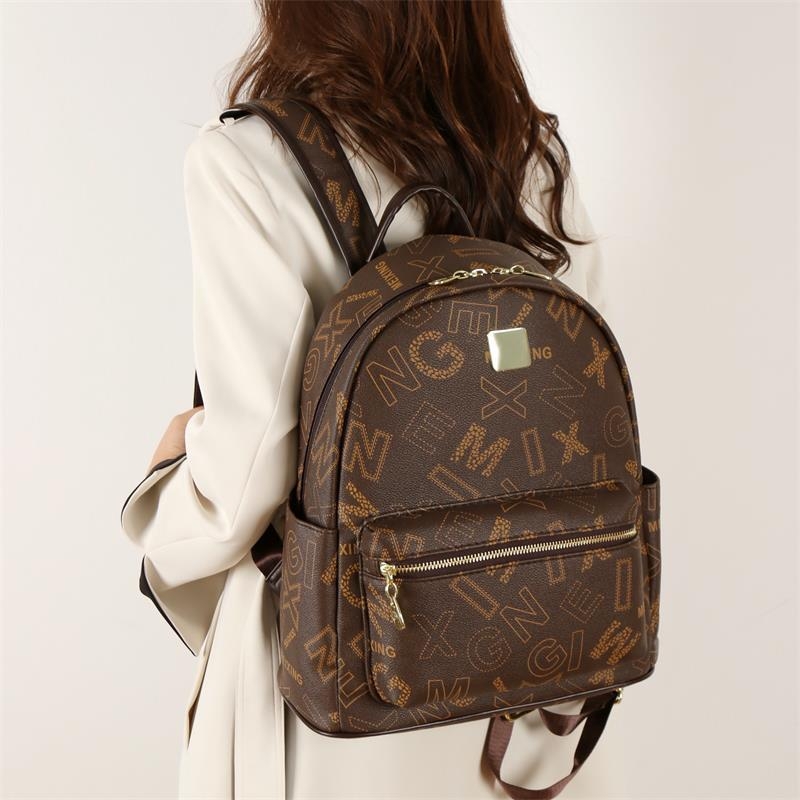 Unisex ruksak velike kapacitete, PU, 20–35 L, vodootporan, za 14-inčni laptop, japanskog stila, svakodnevna kampus torba, uzorak slova