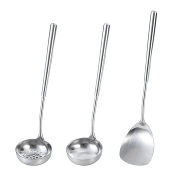 Lingură de gătit mini din oțel inoxidabil 304 cu strecurătoare pentru oală fierbinte