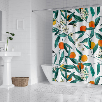 Cortină de duș din poliester impermeabil, serie fructe, imprimare digitală, personalizare cu imagine proprie