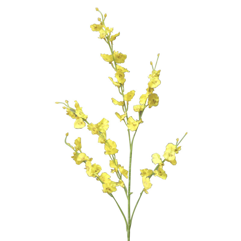 Buchet de orchidă artificială Phalaenopsis, cu cap galben, flori de mătase, pentru decor acasă, nuntă și hotel