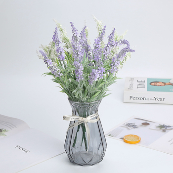 Flori artificiale lavandă din plastic pentru decor de nuntă; paravan floral despărțitor, aranjament în ghiveci