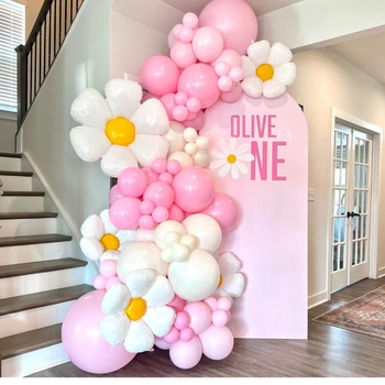 Daisy arc de baloane – set decor pentru nunți, zile de naștere și baby shower