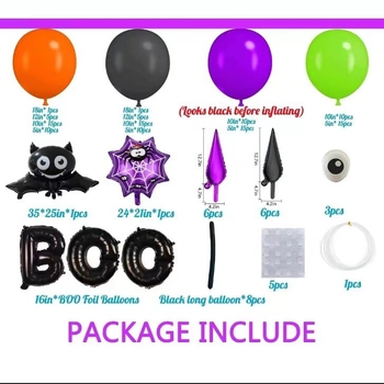 Set arc baloane de Halloween pentru baruri și karaoke — decor fundal, baloane din latex în dimensiuni 5/10/12/18 inch
