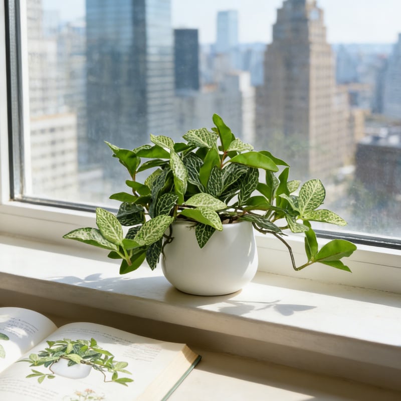 Pothos artificial în ghiveci alb pentru decorul casei și amenajarea livingului