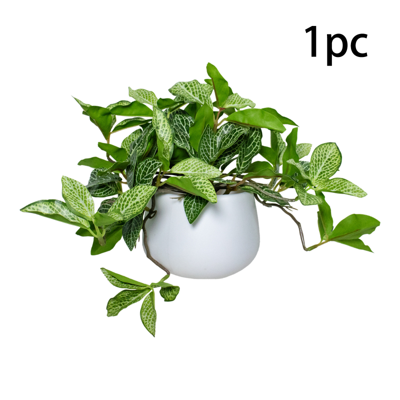 Pothos artificial în ghiveci alb pentru decorul casei și amenajarea livingului