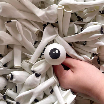 Balon din latex alb, 5 inch, cu imprimat ochi de caracatiță – personaje de desene animate