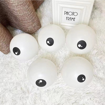 Balon din latex alb, 5 inch, cu imprimat ochi de caracatiță – personaje de desene animate
