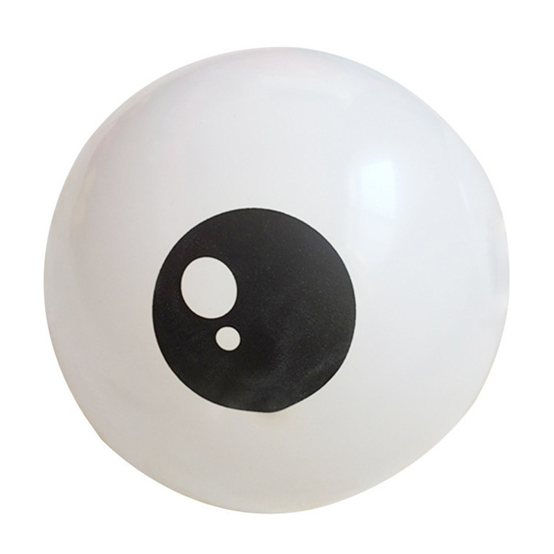 Balon din latex alb, 5 inch, cu imprimat ochi de caracatiță – personaje de desene animate