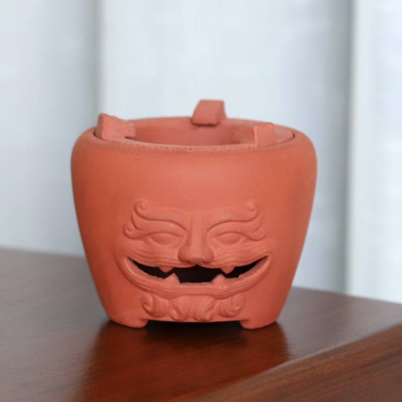 Ruorong Tea Art Ceainic Mic cu Mâner Lateral, din Cupru Pur, Fabricat Manual, Cupru Gros, Stil Retro