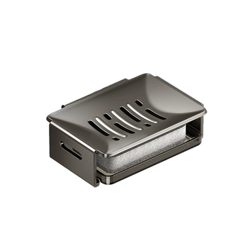 Cutie de săpun montată pe perete din aluminiu Space pentru baie, cu drenaj, dimensiuni 12.5 × 8.5 × 4 cm